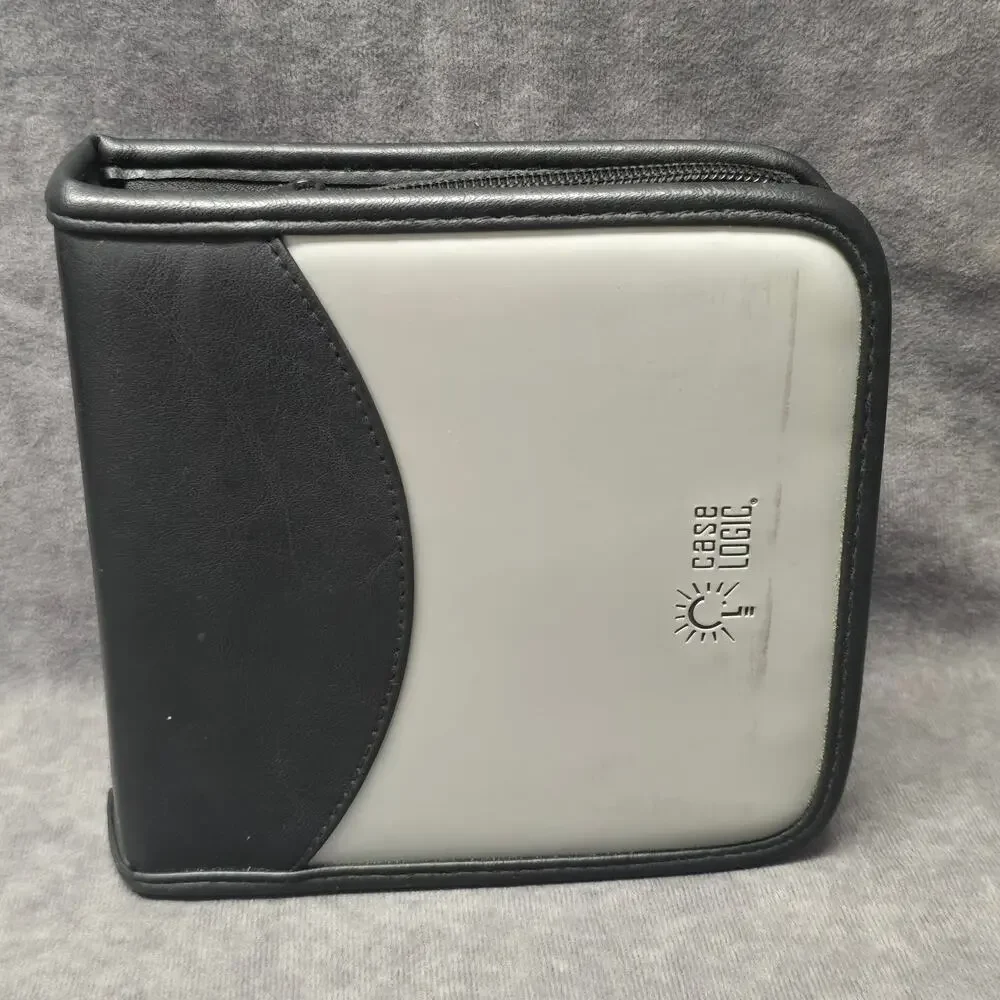 Case Logic Silver & Black CD Carrying Case Holds 24 DVD CD Music Movies